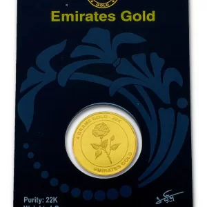 Emirates 4g Gold Coin with Flower 22KT 916 Purity - 4 Grams