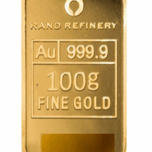 Rand Refinery 100g Minted Gold Bar 999.9 Purity - 100 Grams